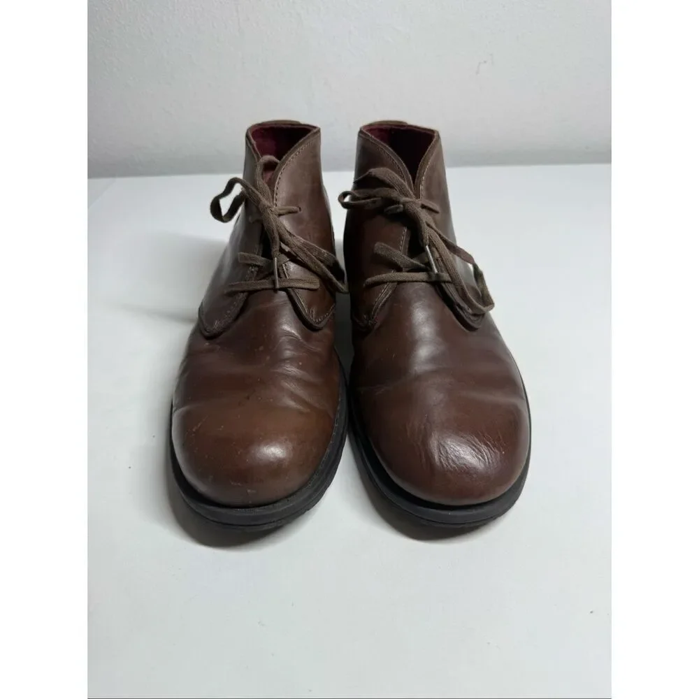 Clarks Ankle Boots Men Size 13 Brown Leather Lace Up See Description